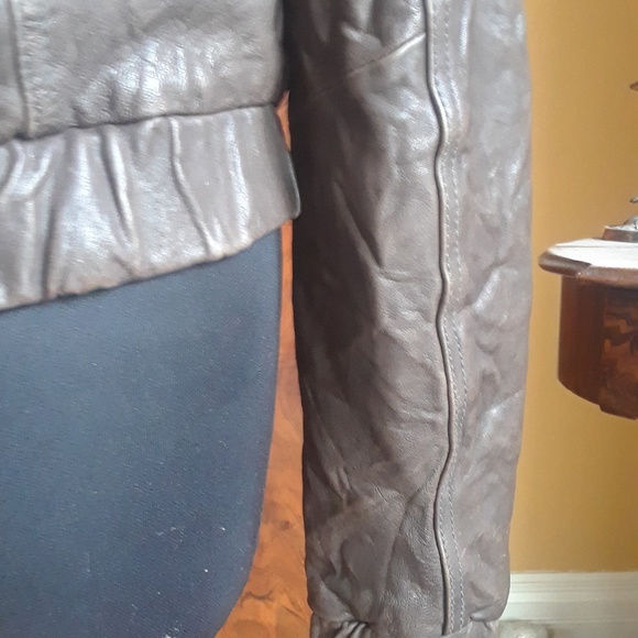 7 For All Mankind Brown/Khaki Fly-in-style Bomber - Picture 7 of 8